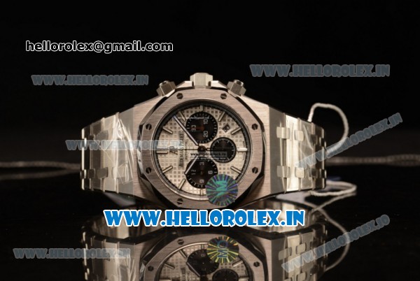 Audemars Piguet Royal Oak Chronograph Swiss Valjoux 7750 Automatic Steel Case White Dial Stick Markers With Steel Bezel Steel Bracelet(JH) - Click Image to Close